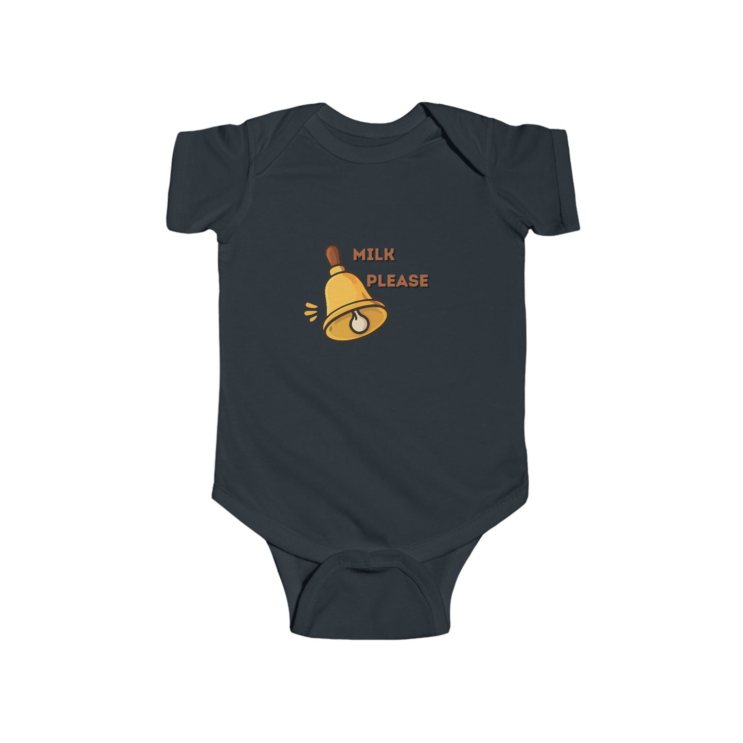 Cute "Milk Please" Bell Graphic Infant Onesie