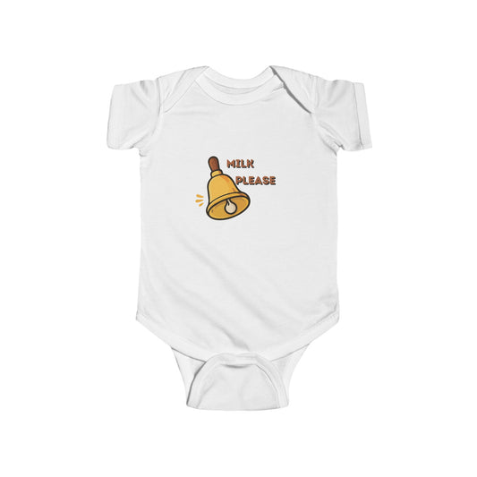 Cute "Milk Please" Bell Graphic Infant Onesie