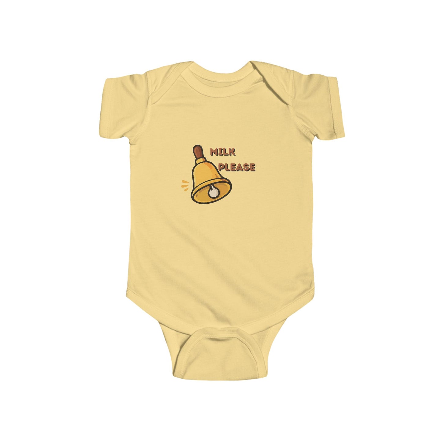 Cute "Milk Please" Bell Graphic Infant Onesie