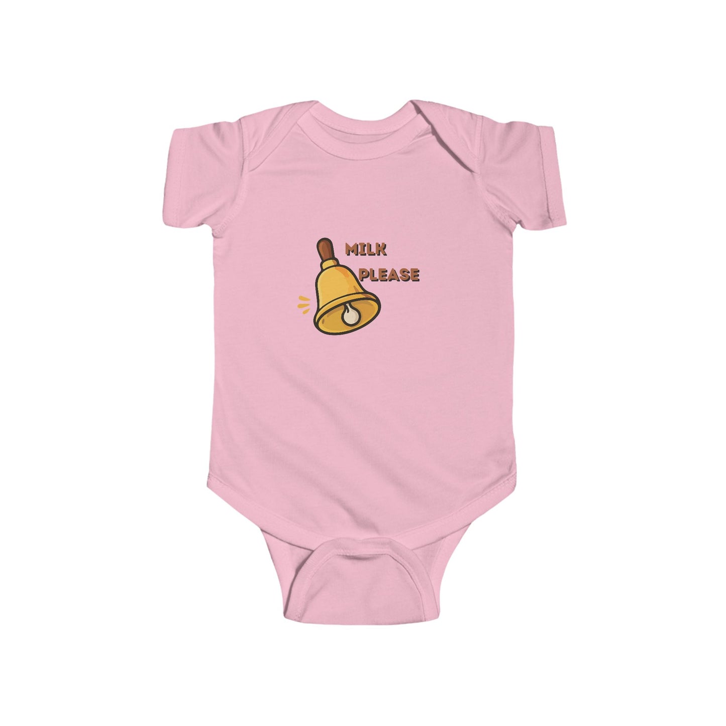 Cute "Milk Please" Bell Graphic Infant Onesie
