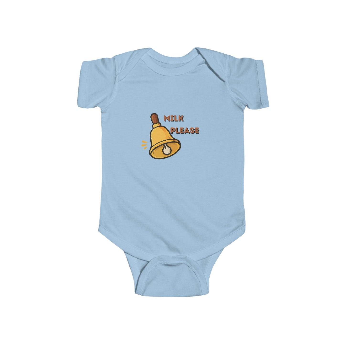 Cute "Milk Please" Bell Graphic Infant Onesie